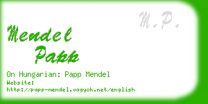 mendel papp business card